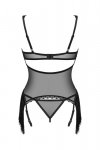 Obsessive Gorset i stringi Sherila czarny
