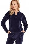 Taro Dres welurowy Lauren 3027 granatowy
