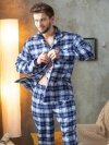 Piżama Key MNS 411 B24 Flanela dł/r M-2XL męska rozpinana