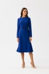 Stylove S347 Sukienka z przeszyciami na dekolcie - chabrowa - WYSYŁKA 24H