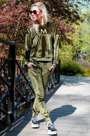 Merribel Dollien Khaki welurowy komplet