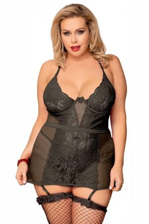 Paris Hollywood Babydoll with garter belt and thong 2XL-3XL