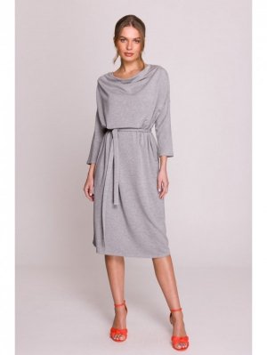 Stylove S403 Sukienka oversize z modalu - szara