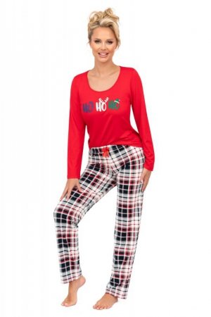 Donna Piżama Ho Ho Long Red