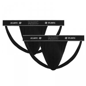 Atlantic Slipy otwarte jockstrap 2BMP 1591 2-pak czarne