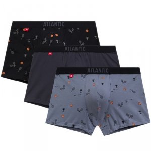 Atlantic Bokserki 050 3-pak cza/grf/nie