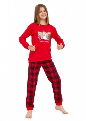 Cornette Piżama dziecięca Winter 592/185 czerwona