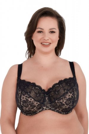 Gaia Biustonosz 534 Chantal czarny ażur maxi