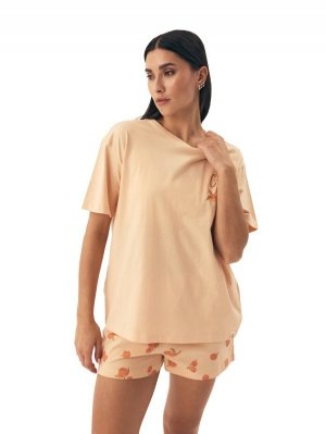 Esotiq-Henderson Piżama damska Naranja 42684 brzoskwiniowa