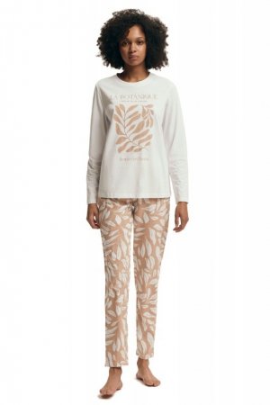 Esotiq-Henderson Piżama damska Dextra 43689 ecru