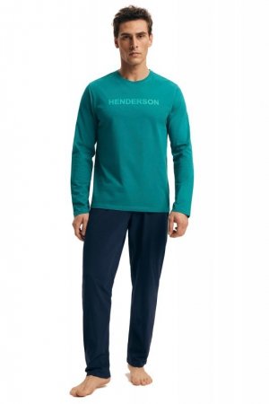Esotiq-Henderson Piżama męska Vise 43490 zielona