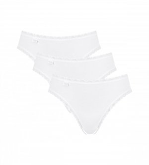 Sloggi Figi Cotton Lace Tai białe 3-pak