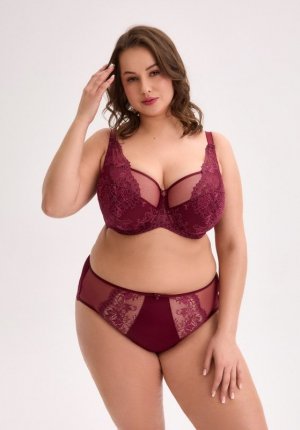 Biustonosz semi soft Gaia BSM 1313 Jovana Maxi Bordowy