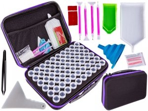 Akcesoria Haft Diamentowy, Etui + 60 Pojemników + Akcesoria Zestaw Do Diamond Painting - WYSYŁKA 24H