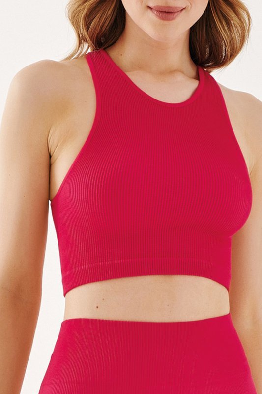 GABRIELLA SEAMLESS TOP HALTER RIB