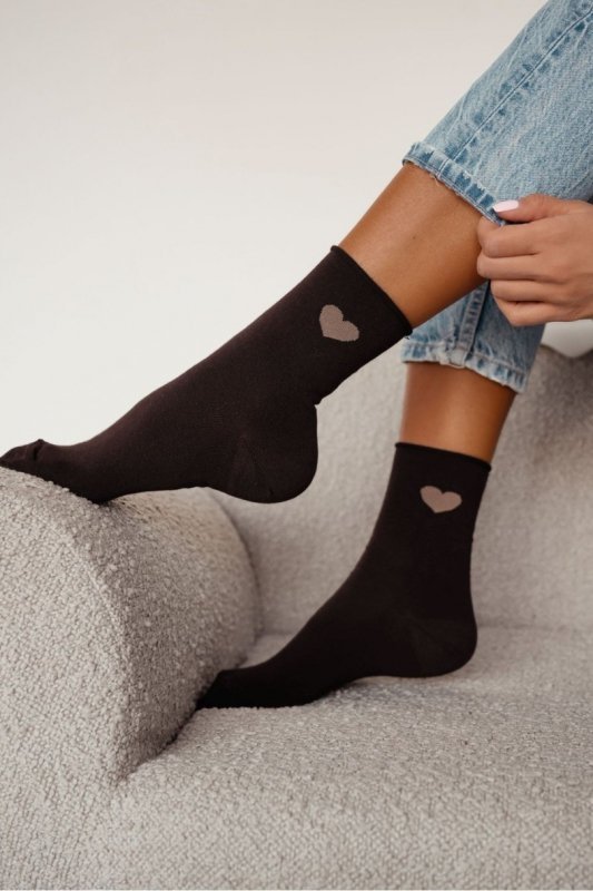 MILENA Skarpetki damskie bezuciskowe Serce 0200.204