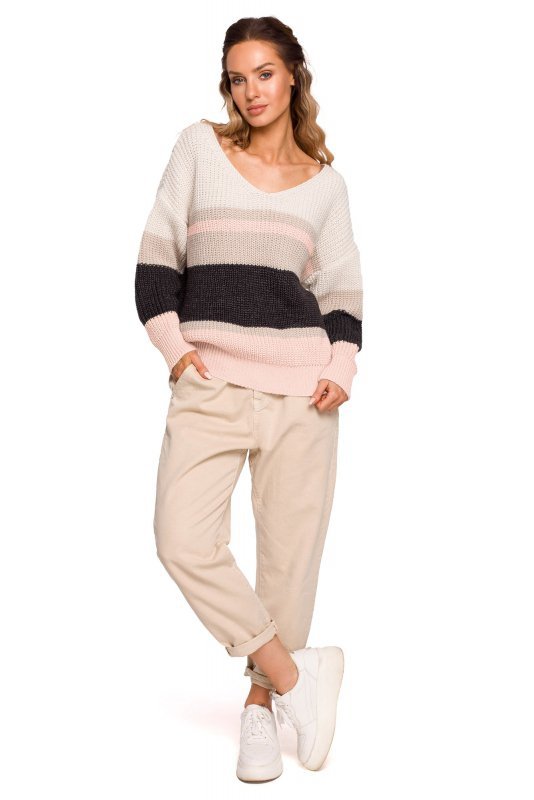 Moe M686 Sweter w pasy - model 2
