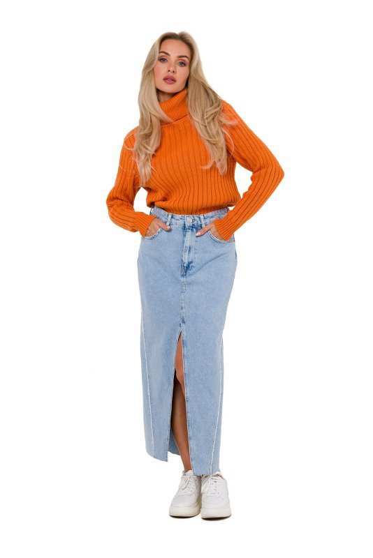 Moe M771 Sweter z golfem - pomarańczowy
