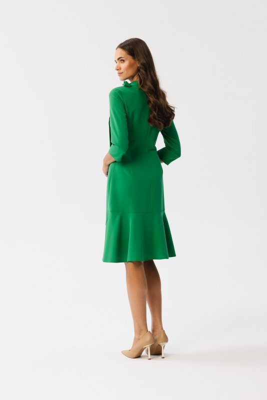 Stylove S346 Sukienka z wiązaniem przy szyi - soczysty zielony
