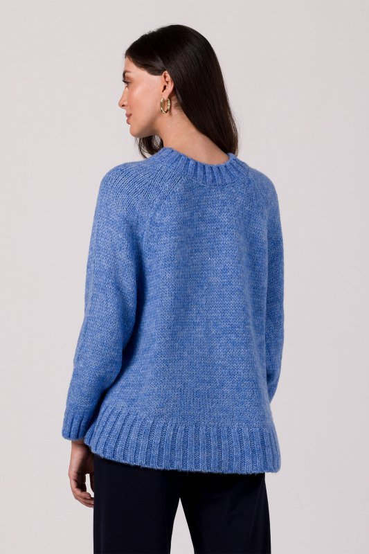 Be Knit BK105 Sweter z nietoperzowymi rękawami - lazurowy