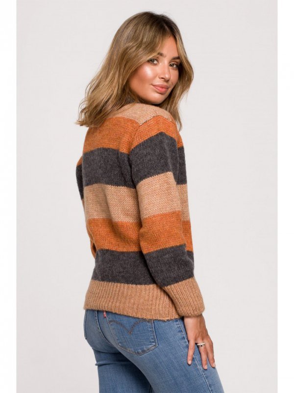 Be Knit BK071 Sweter w pasy wielokolorowe - model 4