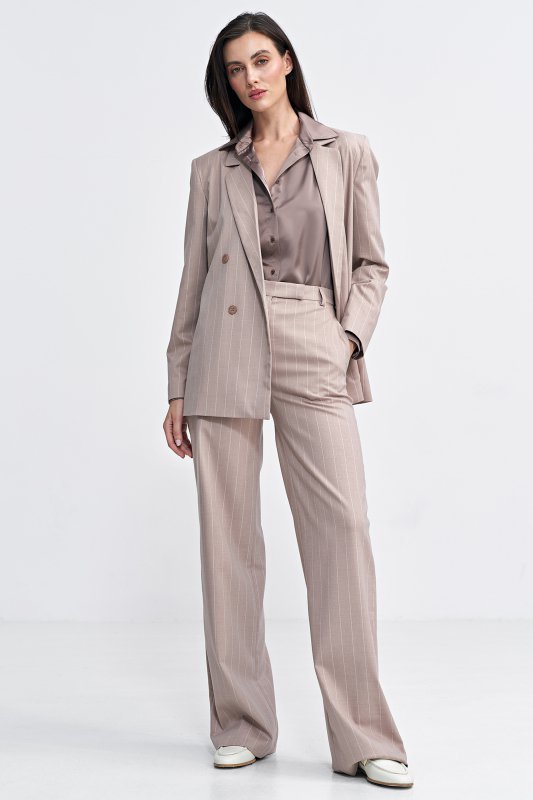 Nife Satynowa koszula body - mocca - K80