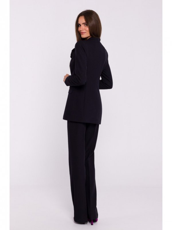 Stylove S370 Marynarka z kwiatkiem - czarna
