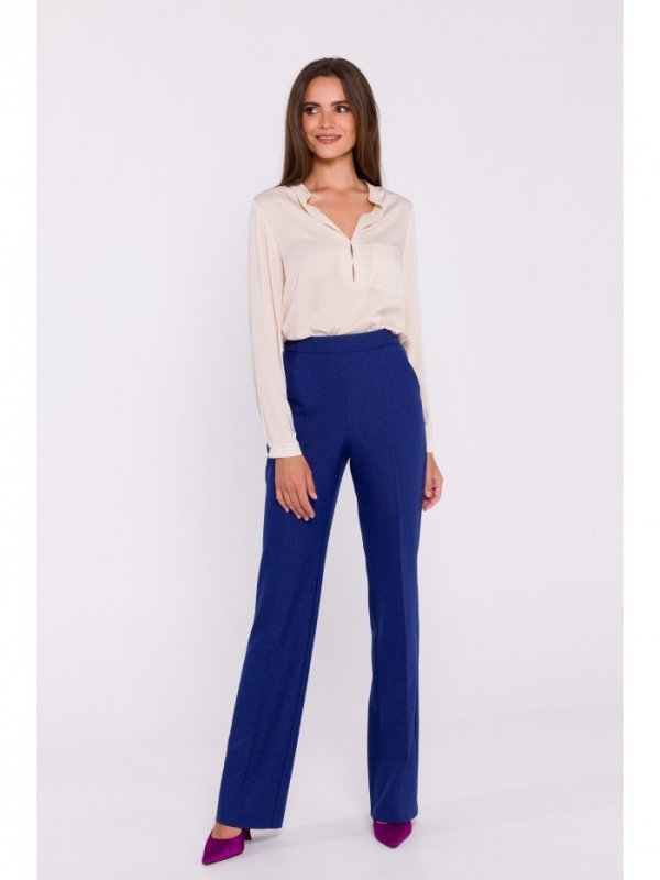 Stylove S371 Spodnie rozszerzane na dole - niebieskie