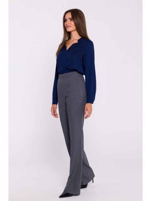 Stylove S371 Spodnie rozszerzane na dole - szare