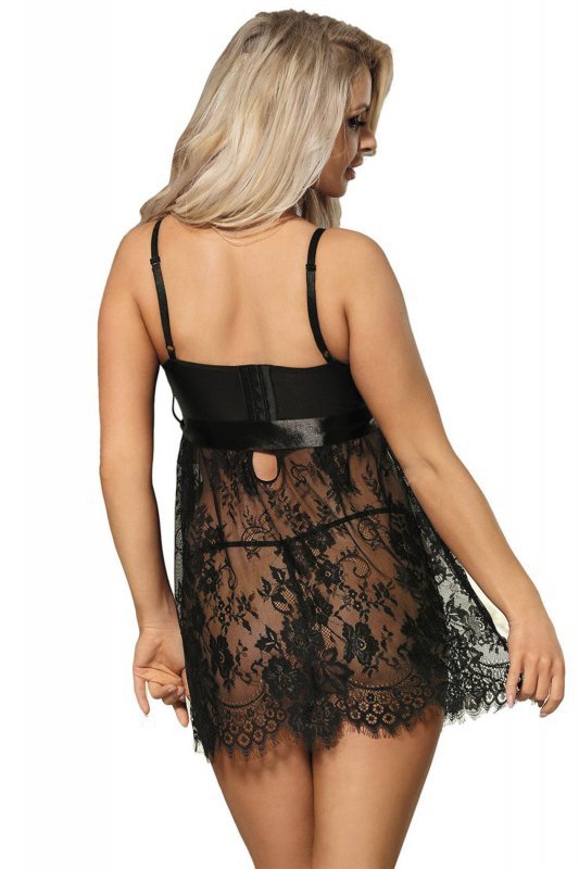 Paris Hollywood NIGHTIE+STG+BELT BLACK