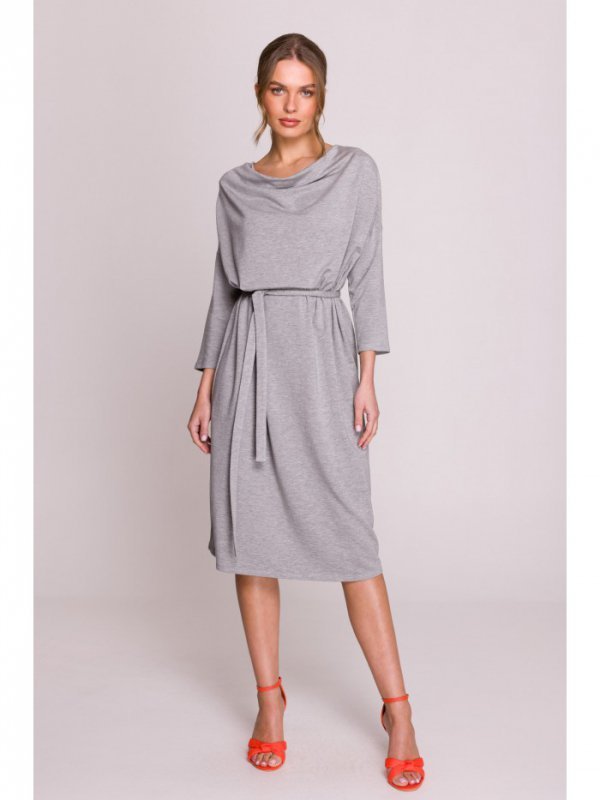 Stylove S403 Sukienka oversize z modalu - szara