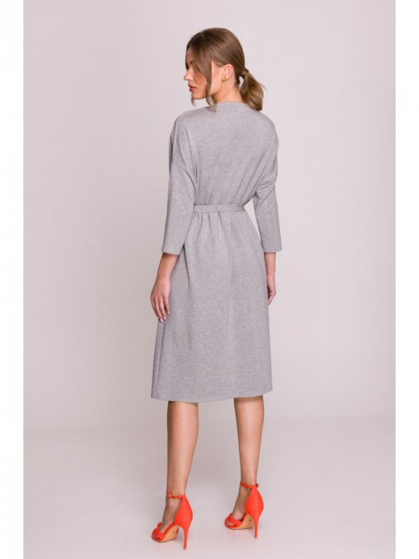 Stylove S403 Sukienka oversize z modalu - szara