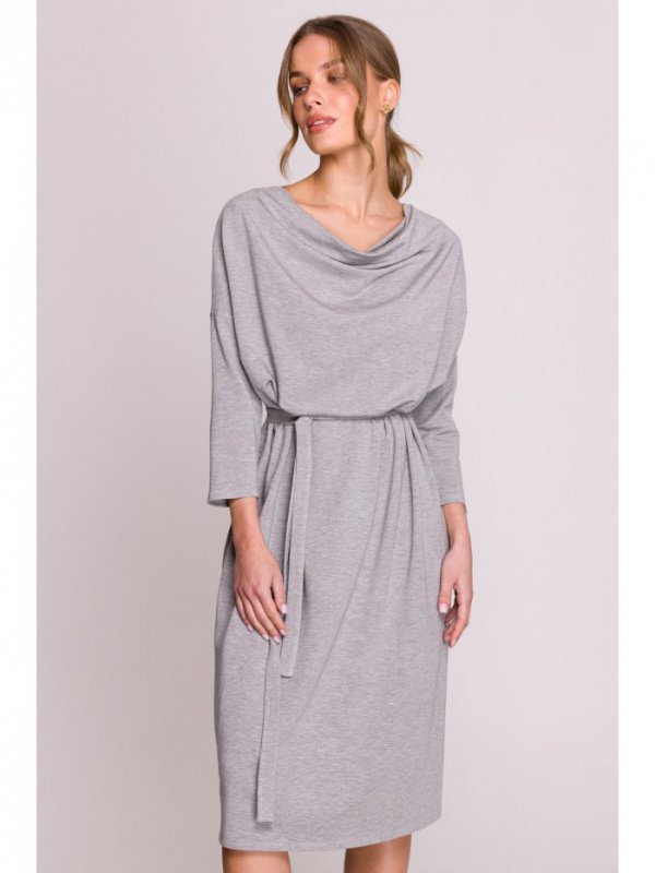 Stylove S403 Sukienka oversize z modalu - szara