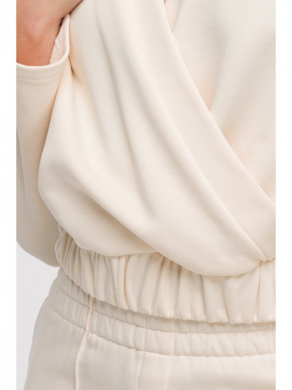 BeWear B292 Bluza z kopertowym dekoltem - waniliowa