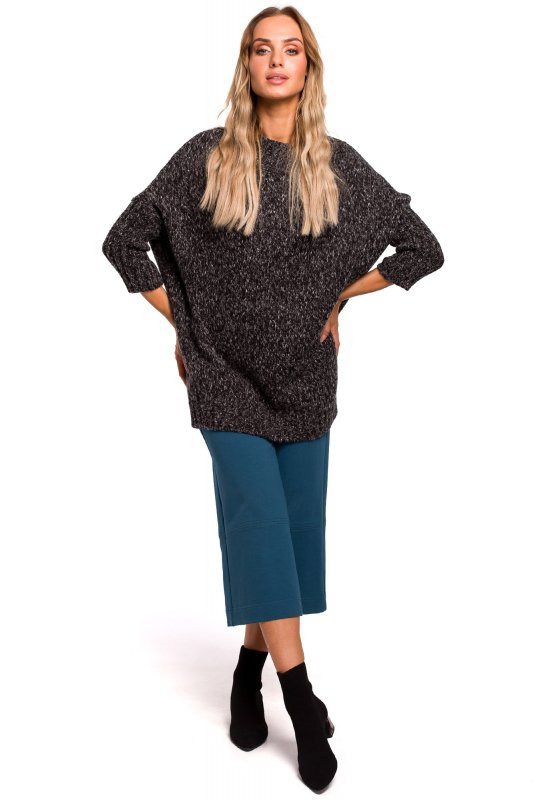 Moe M470 Sweter półgolf melanż - grafitowy