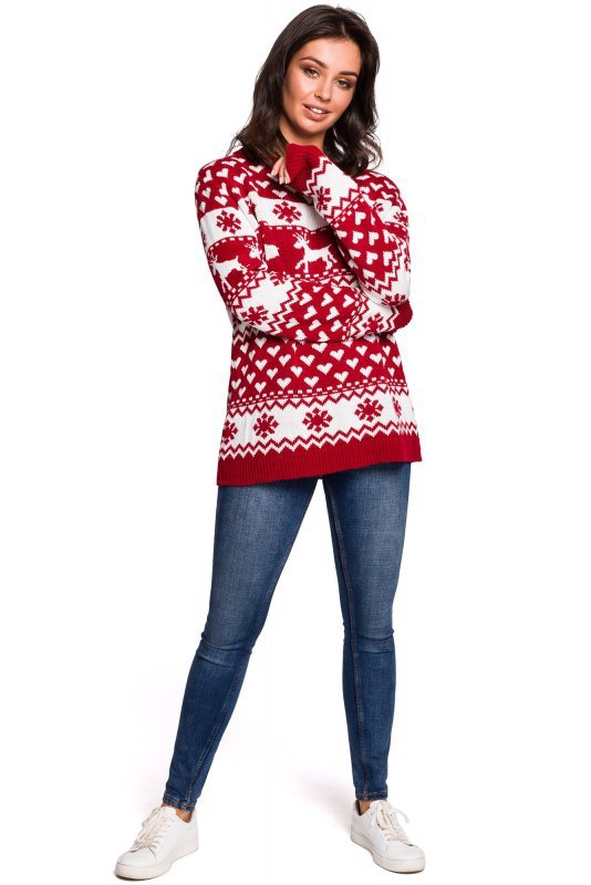 Be Knit BK039 Sweter z motywem świątecznym - model 1