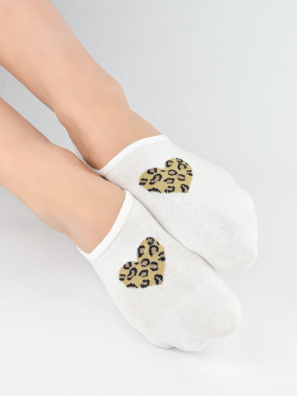 NOVITI STOPKI DAMSKIE ST100 BAWEŁNA LEOPARD SILIKON