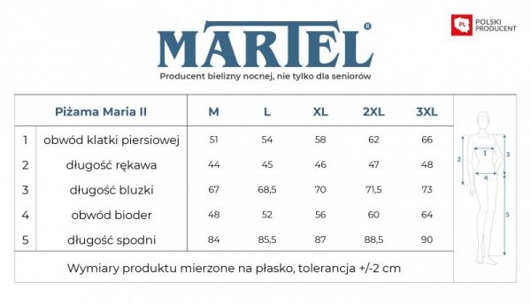 MARTEL PIŻAMA DAMSKA MARIA II 201 3/4 R.3XL-4XL