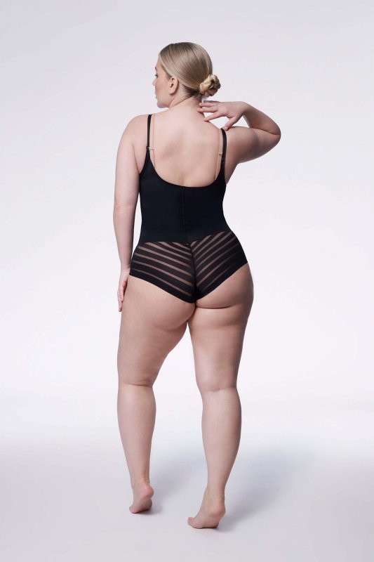 Julimex Body 119 Mesh Body Open Biust Czarne