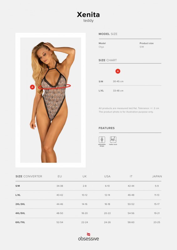 Obsessive Body Xenita teddy Czarne