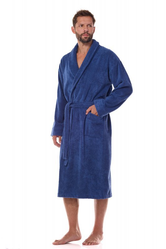 L&amp;L Szlafrok Cotton Long 2450 Navy