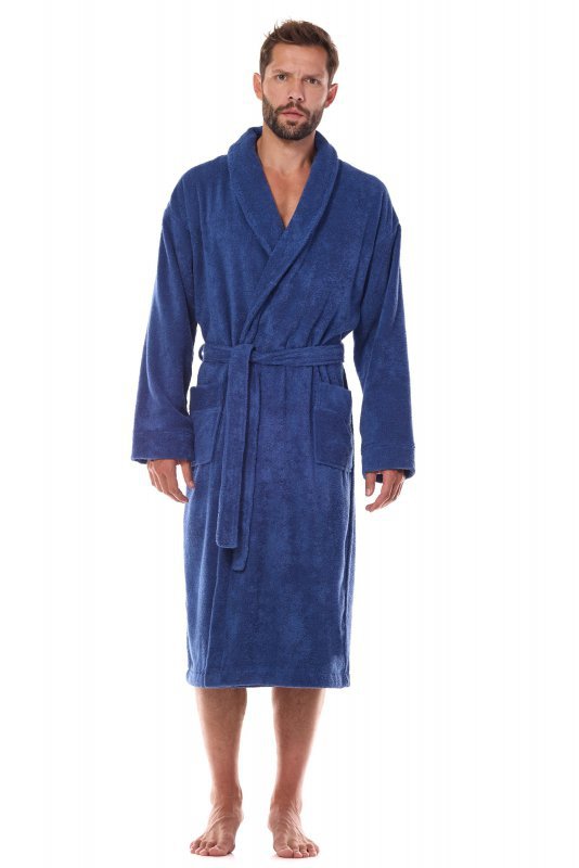 L&amp;L Szlafrok Cotton Long 2450 Navy