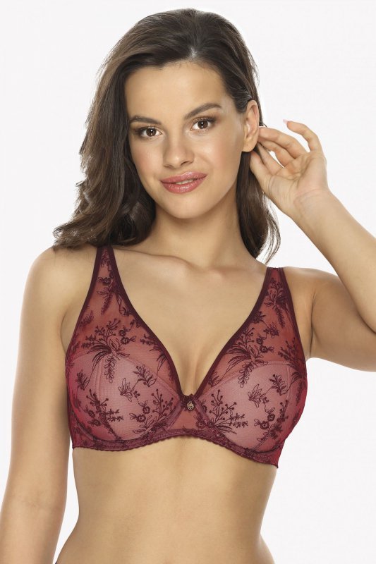 Biustonosz push-up bralette Gaia BS 1032 Jenny Bordowy - WYSYŁKA 24H