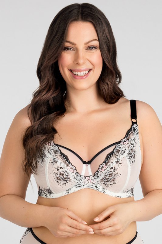 Gorsenia K840 Black-White bielizna biustonosz miękki