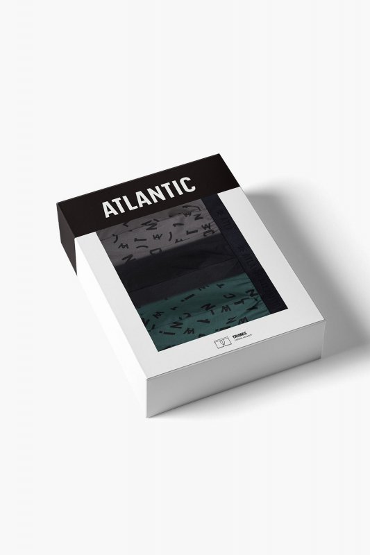 Atlantic Bokserki 182 3-pak zie/cza/grf