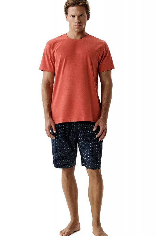 Atlantic Piżama męska NMP 400 czerwono-granatowa