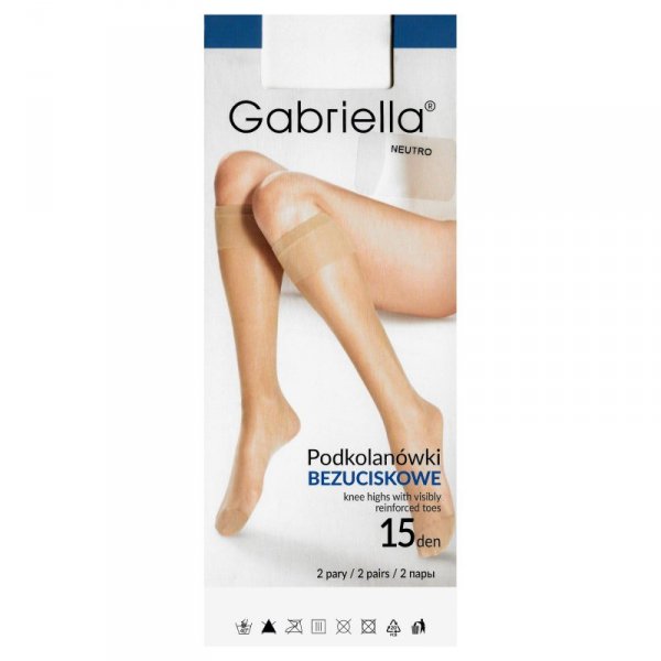 Gabriella Podkolanówki bezuciskowe lycra 500 15 den amber