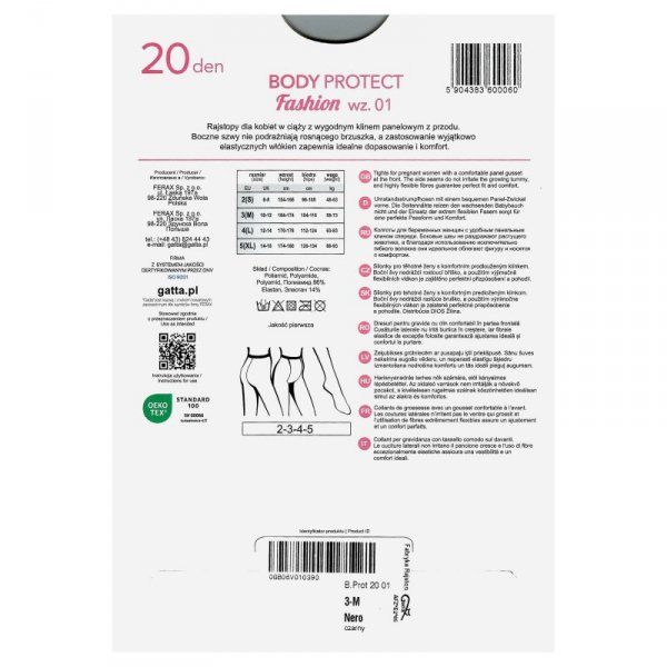 Gatta Rajstopy body protect fashion 20 den nero