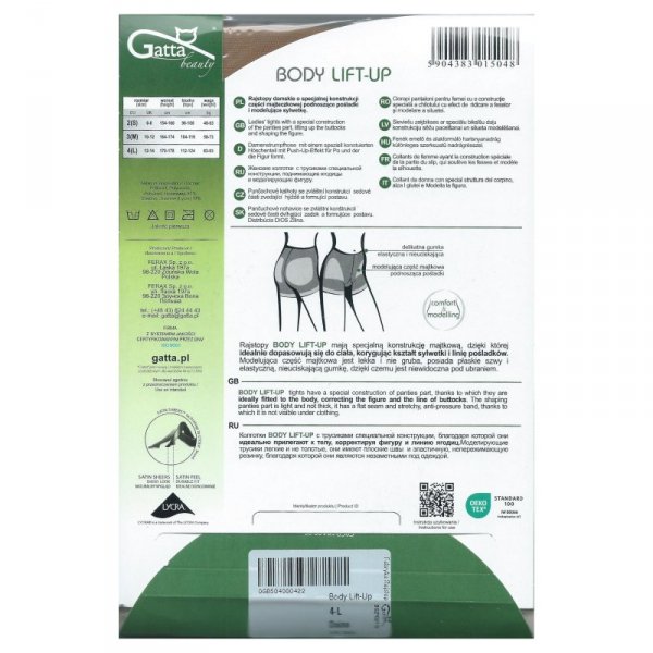 Gatta Rajstopy Body lift-up 20den czarne