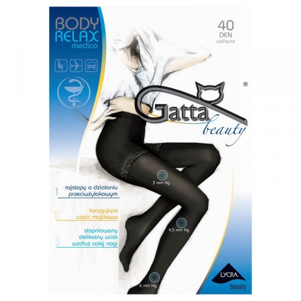Gatta Rajstopy Body Relax Medica 40 den grafit plus